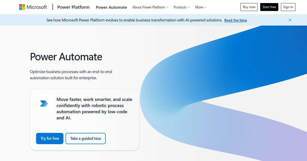 Microsoft Power Automate banner