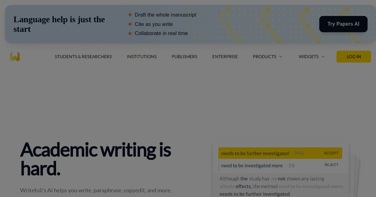 Writefull banner