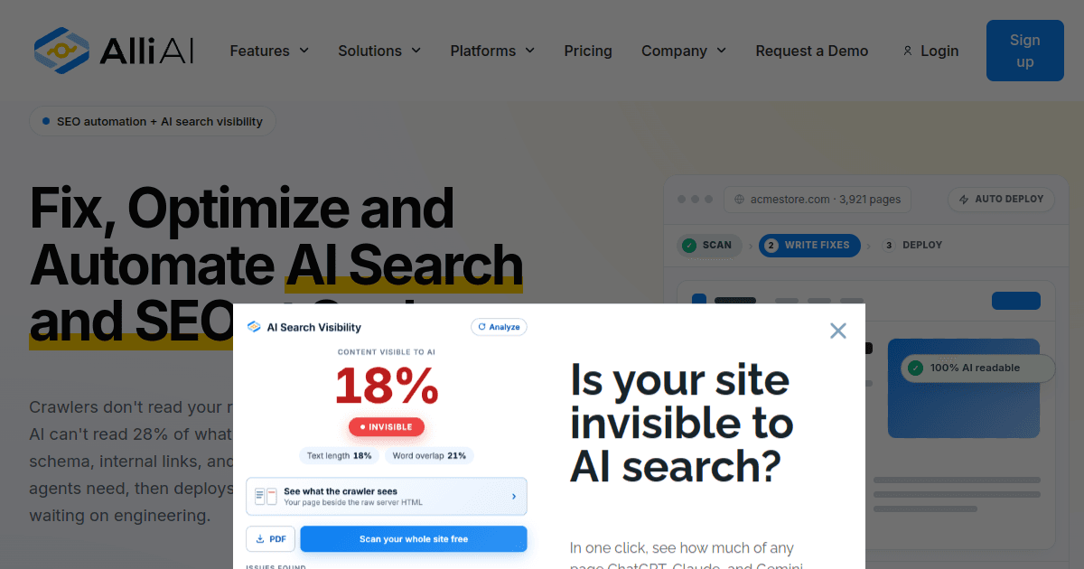 Alli AI banner