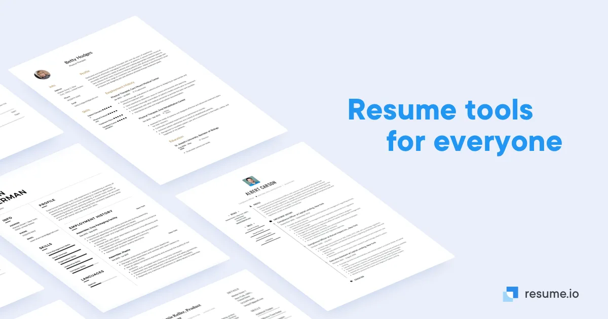 Resume.io banner Resume.io banner